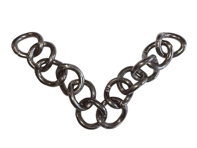BARBADA CADENILLA FORJA 02 GRUESA INOX BITONO ENVEJECIDO
