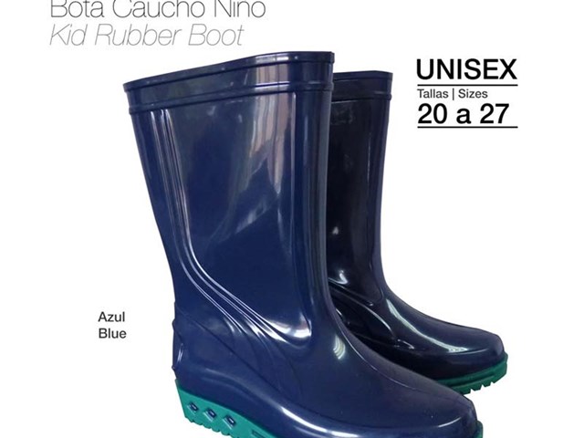 BOTA CAUCHO NIÑO BORNEO AZUL
