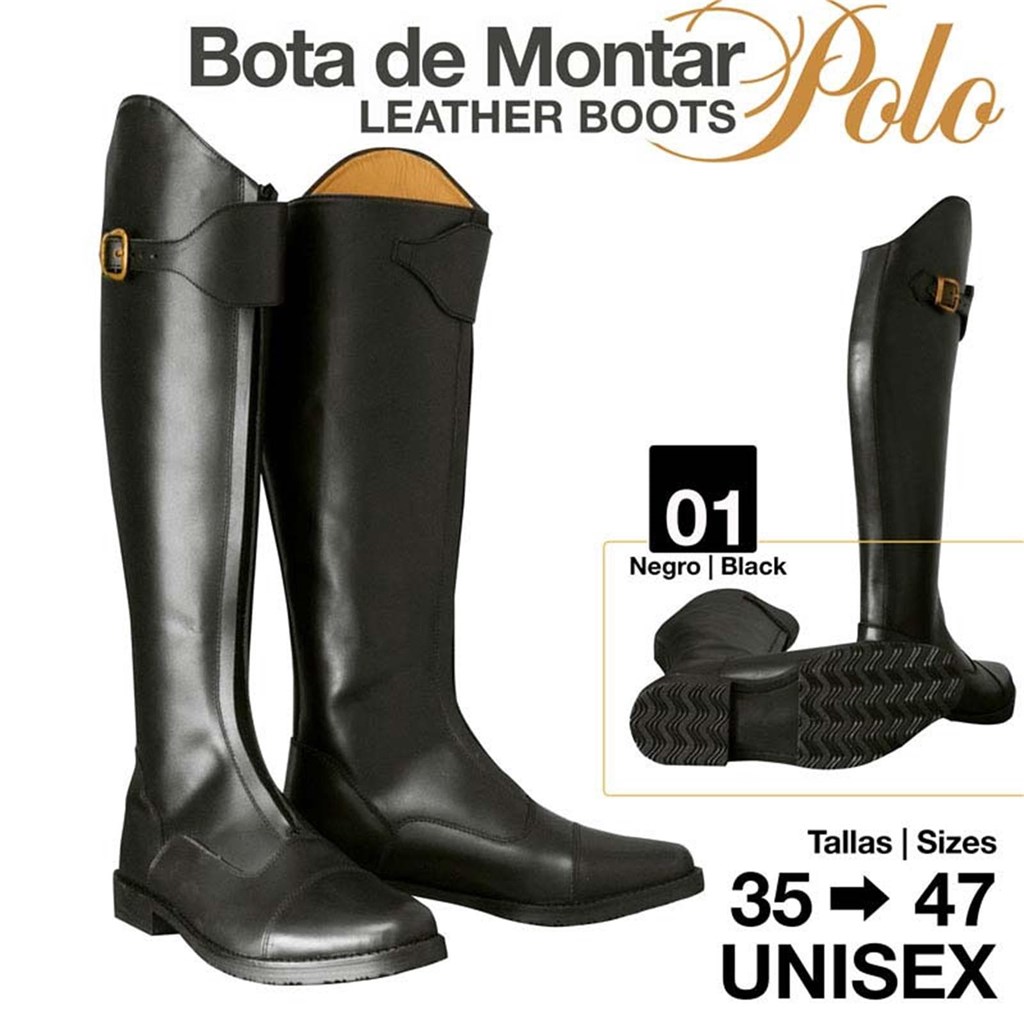 Foto 1  BOTA MONTAR POLO NEGRO