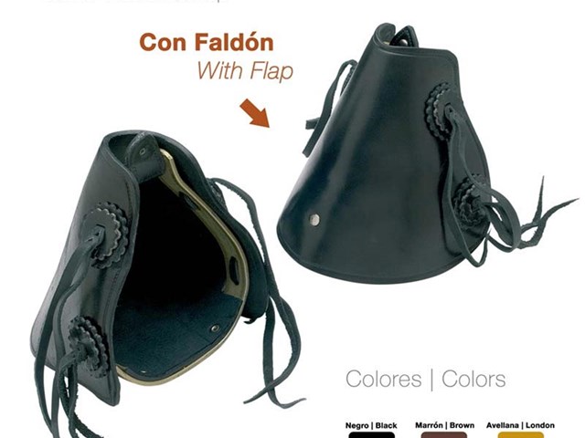 ESTRIBO WESTERN TEJANO CUERO CON FALDÓN