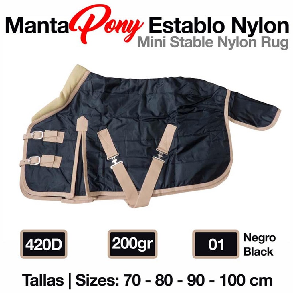Foto 1 MANTA PONY ESTABLO NYLON 420D 200gr NEGRO